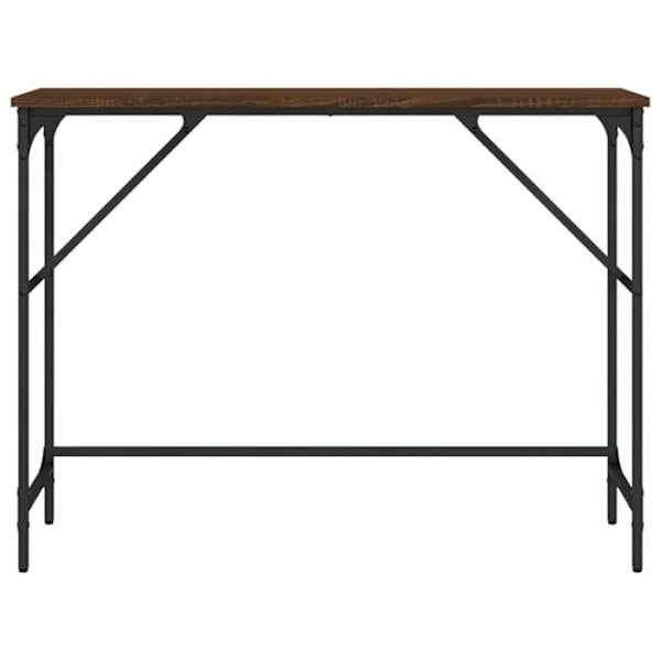 Moderne entrekonsol møbel, sidebord 100 x 32 x 75 cm, brun ingeniørtræ og metal DEC031834 kastanj