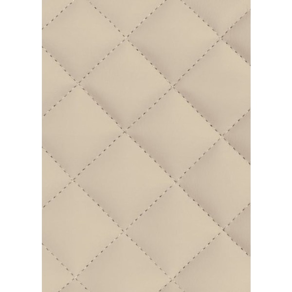 Barstol x1 sæde med dekorative diamant-syninger i creme PVC og sorte metalben 10_0005225 Grädde