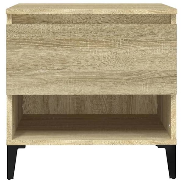 Sæt med 2 sengeborde 50 x 46 x 50 cm i ingeniørtræ i farven eg DEC032632 kastanj