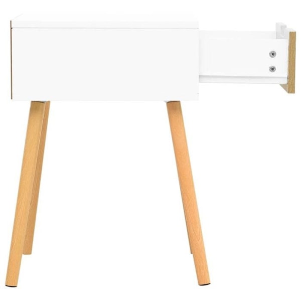 Natteshylde med skuffe 40 x 40 x 56cm beige og hvid ingeniørtræ DEC033519 Beige