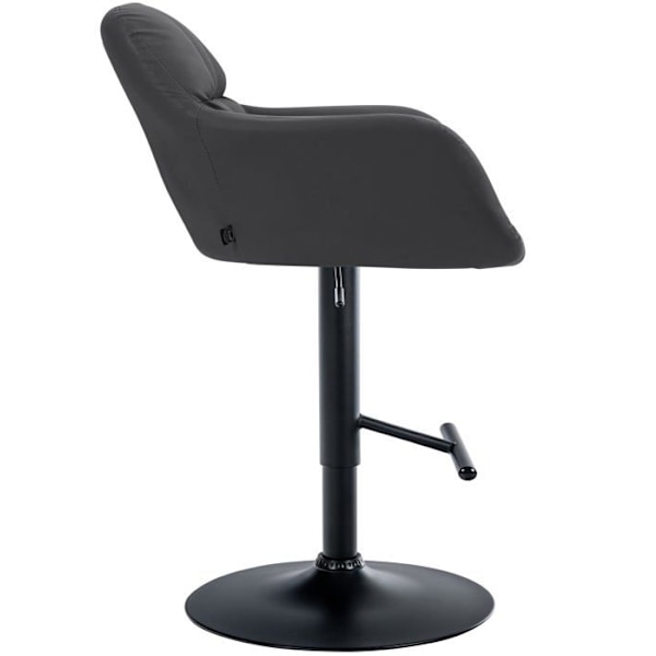 Barstol høj model x1 med 360° drejefunktion i sort PVC med dekorative syninger, metalstel i sort 10_0005259 Metall