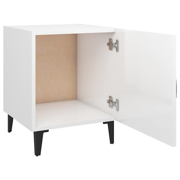 Sæt med 2 natborde med skab med dør 40 x 40 x 50 cm i hvid ingenieurtræ DEC035038 Vit