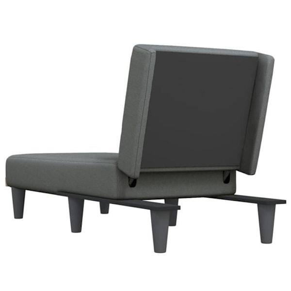 Meridienne chaise longue til indendørs brug i tre konvertible positioner i gråt stof DEC026178 Grå