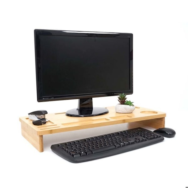 Stöd för monitor, skärmstöd, skärmförhöjare i bambu 9 x 65 x 31