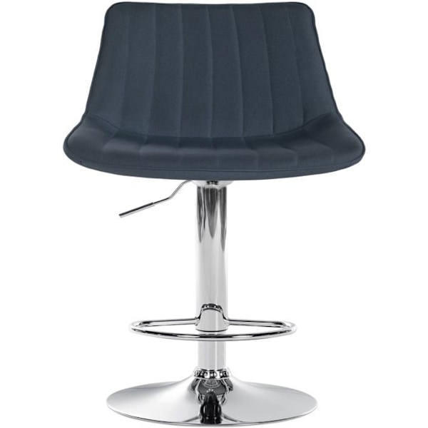 Bar stool x1 korkeussäädettävä 360° kääntyvä tummanharmaa kangasistuimella pystysaumalla metallijalka kromin näköinen 10_00 Grå