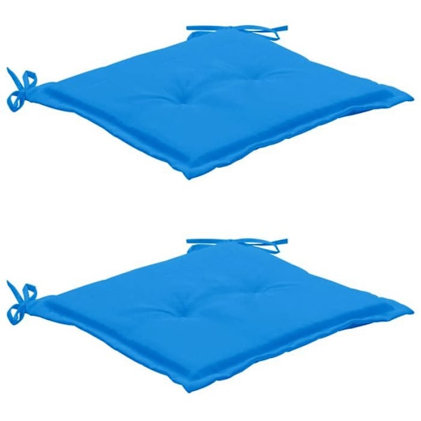 sæt af 2 havebænkepuder 100% polyester blå 50x50x3 cm DEC021729