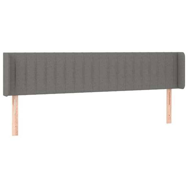 Pääty sängyn lisävaruste makuuhuoneen kaluste, jossa on sivureuna 183 x 16 x 78/88 tummanharmaa kangas