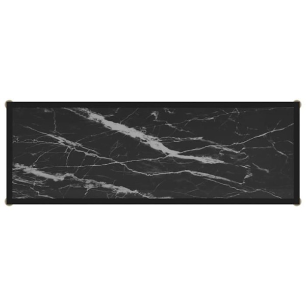 Funktionsdygtig skrivebordskonsol i stil 100 x 35 x 75 cm, hærdet glas med marmor sort facet og stål DEC032080 Svart