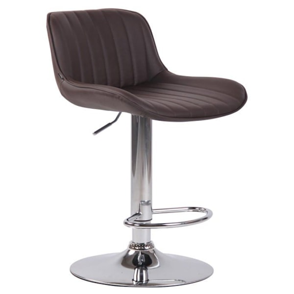2 kpl baarijakkaroita tummanruskea PVC pystysaumoilla kromimetallituella 10_0004273 kastanj