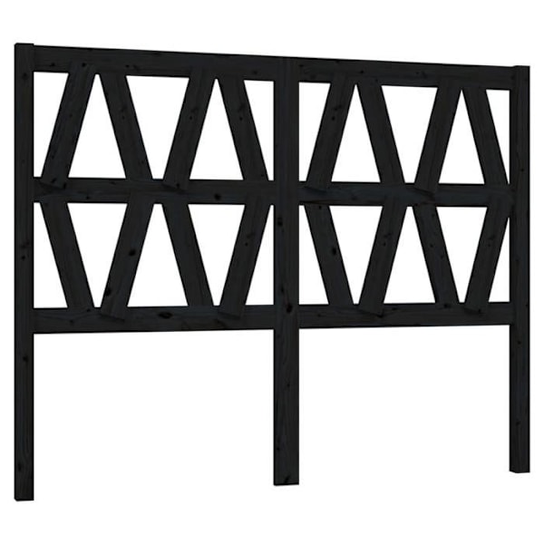 Hovedgærde til soveværelse møbel 166 x 4 x 100 cm sorte fyrretræ TDL0202207