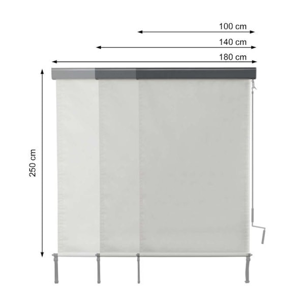 Fönster rullgardin vertikal skärmar UV-skydd 50 250 x 180 cm kräm beige 04_0005775 Beige