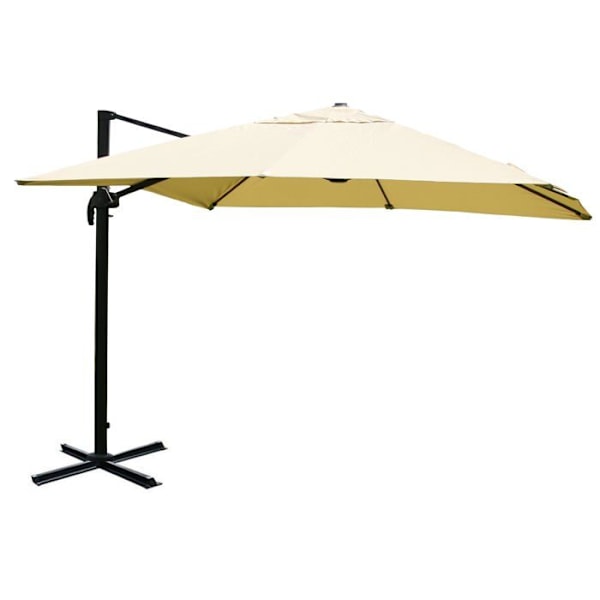 Ammattilaisparasioli ravintolalle puutarhaan terassille 3x3m (Ø4,24m) polyester/alumiini 23kg kreemi ilman jalustaa 04_0003994 Grädde