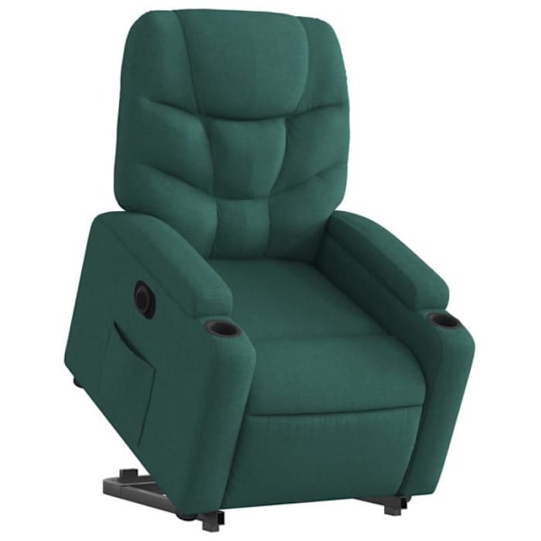Lazy chair TV med elektrisk lyftfunktion mycket bekväm i mörkgrön tyg DEC028591 Guld