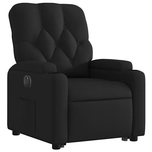 Fauteuil relax TV med elektrisk løftefunktion meget komfortabel i sort stof DEC028493 Svart