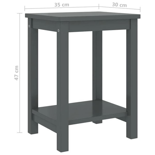 Sängbord med enkel design hylla 35 x 30 x 47 cm grått furu DEC034070 kastanj