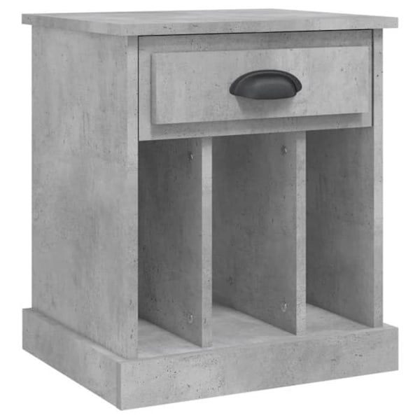 Nattbord med skuffe og rum 43 x 36 x 50 cm grå ingeniørtræ DEC034039 kastanj
