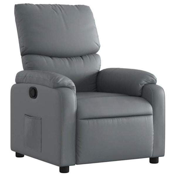 Fauteuil relax TV med komfortabel polstring manuelt hældefunktion i grå PVC DEC027982 Grå