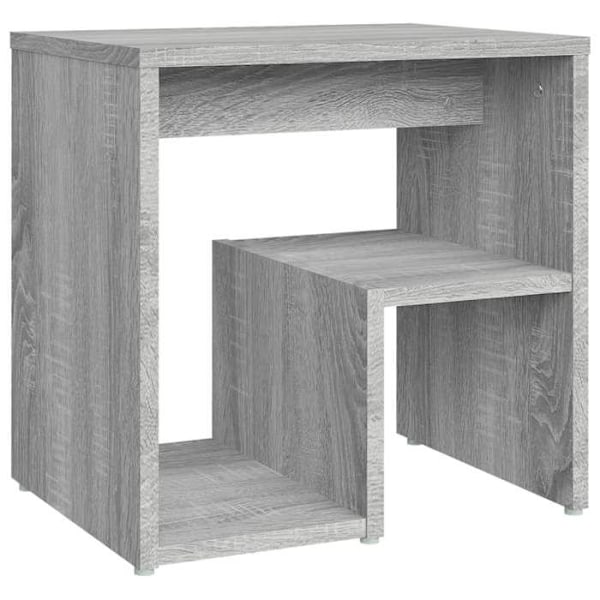 Sengebord med hylder 40 x 30 x 40 cm gråt ingeniørtræ DEC034598 kastanj