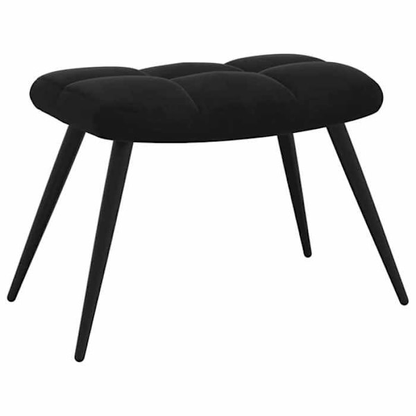 Moderne design lounge stol med fodskammel i sort velour DEC026613 Svart