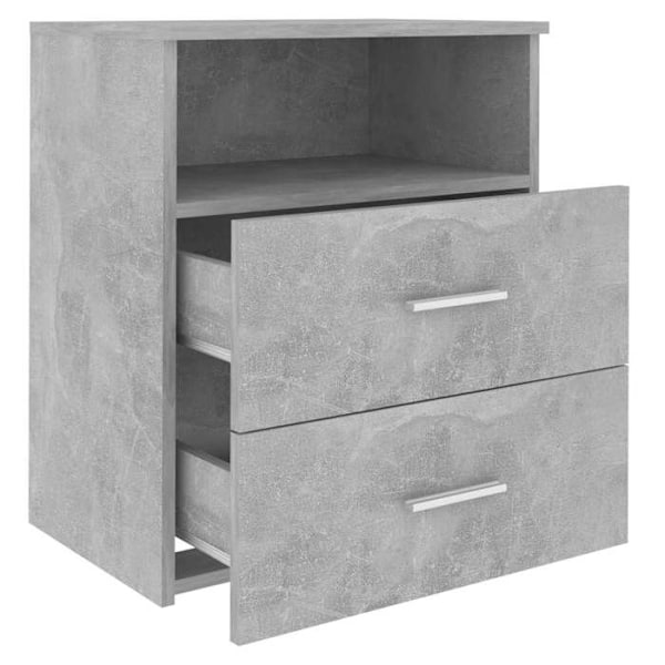 Yöpöytä laatikoilla ja avoimella compartmentilla 50 x 32 x 60 cm harmaasta insinööripuusta DEC034049 kastanj