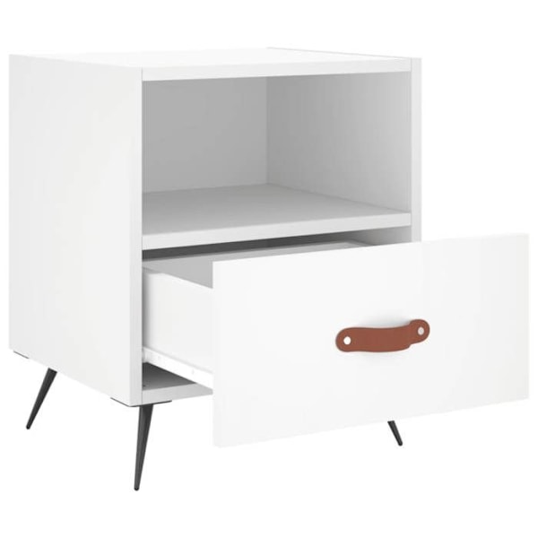 Set av 2 sängbord med låda och öppen fack 40 x 35 x 47,5 cm vitt ingenjörsträ DEC034923 Vit
