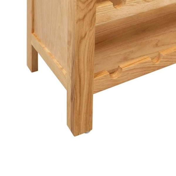 Casier til opbevaring af flasker, hylde til opbevaring op til 24 flasker vin, 72 x 32 x 90 cm, massiv egetræ brun DEC024272 kastanj