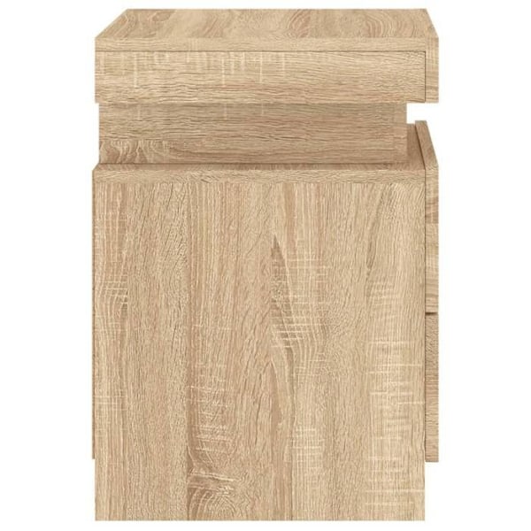 Natteskab med LED-lys og skuffer 35 x 39 x 55 cm i ingenieurtræ, farve eg DEC033184 kastanj
