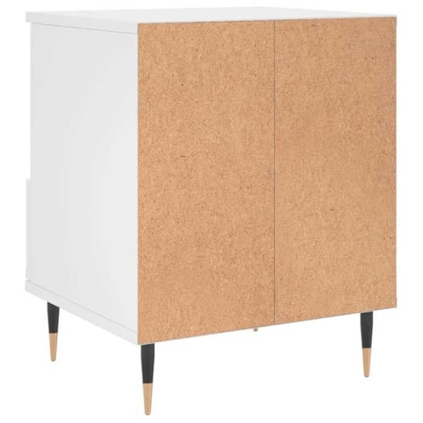 2 kpl yöpöytiä avoimella osastolla ja laatikolla, mitat 40 x 35 x 50 cm, valkoista ingenieuripuuta ja metallia, malli DEC034940 Vit