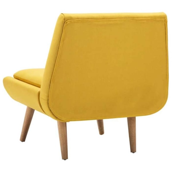 Design og moderne loungestol uden armlæn i gul stof DEC028673 Gul