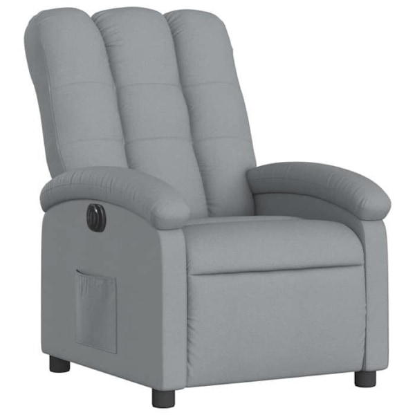 Fauteuil relax TV med elektrisk lutningsfunktion, mycket bekväm i ljusgrått tyg DEC028313 Grå