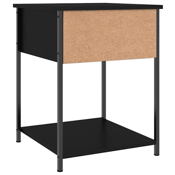 Sæt med 2 natborde med skuffe og hylde 44 x 45 x 58 cm sort ingeniørtræ og metal DEC035599 kastanj