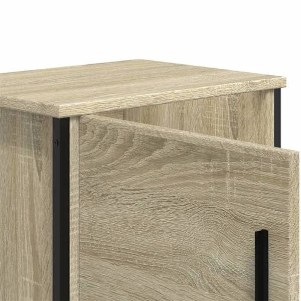 Yöpyöriä setti, joissa on ovi ja lokero, 40 x 30 x 40 cm, insinööripuuta, tammenvärinen ja metalli, DEC035225 kastanj