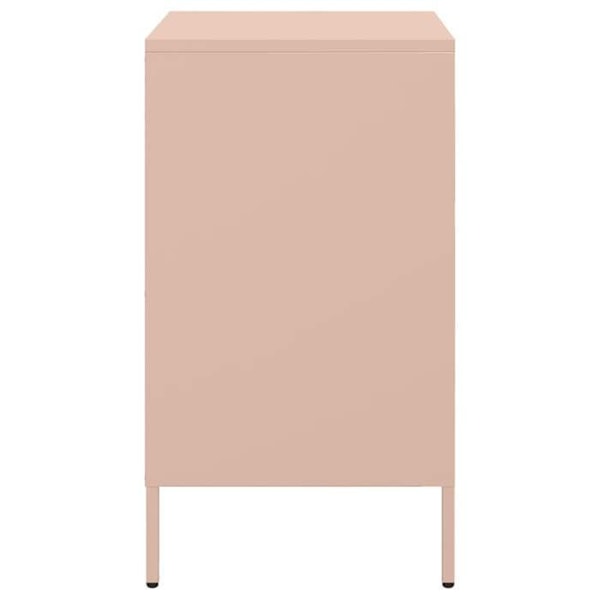 Nattbord med 2 rum 36 x 39 x 68 cm stål rosa DEC034566 Rosa