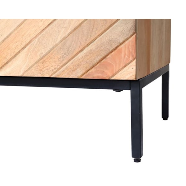 TV-tason suuri säilytystila, jossa on ovi ja kaksi mangopuukäsiteltyä laatikkoa, mitat 56x145x43 cm 04_0007862 kastanj