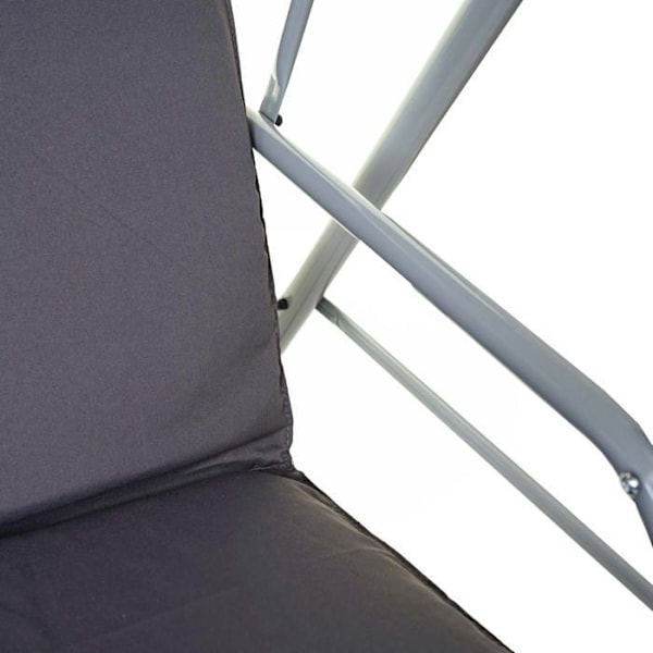 Trädgårdshängmatta för 3 personer UV 50+ med justerbart tak 197 x 185 cm mörkgrå 04_0007030 Grå