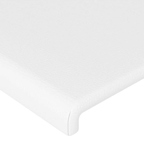 Hovedgærde til seng, soveværelse, møbel med sidekant 103 x 16 x 78/88 cm, syntetisk hvid TDL0205799