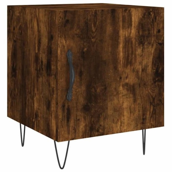 Sæt med 2 natborde med skab med dør 40 x 40 x 50 cm engineeret træ brun og jern DEC035121 kastanj