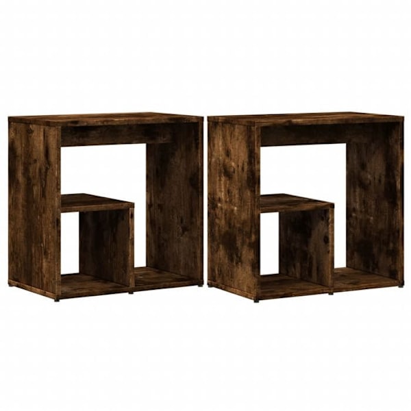 Set med 2 sidobord för växter 50 x 30 x 50 cm ingenjörsträ brun DEC032619 kastanj