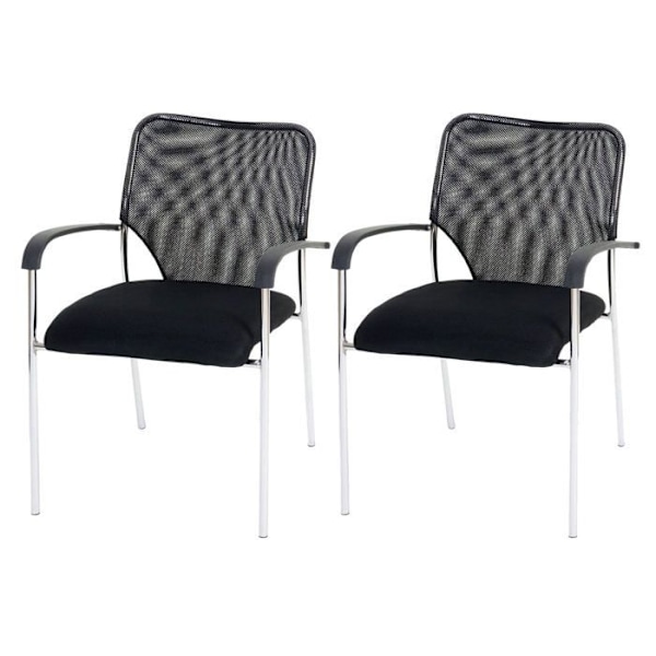 Set med 2 besöksstolar för konferens, stapelbara, i svart tyg/textil 04_0000279 Svart