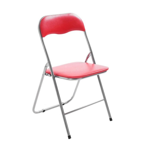 Punainen taitettava keittiötuoli kromipäällä