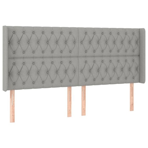 Hovedgærde - Ikke specificeret - 203 x 16 x 118/128 cm - Lys grå - Klassisk - Højden kan justeres Ljusgrått