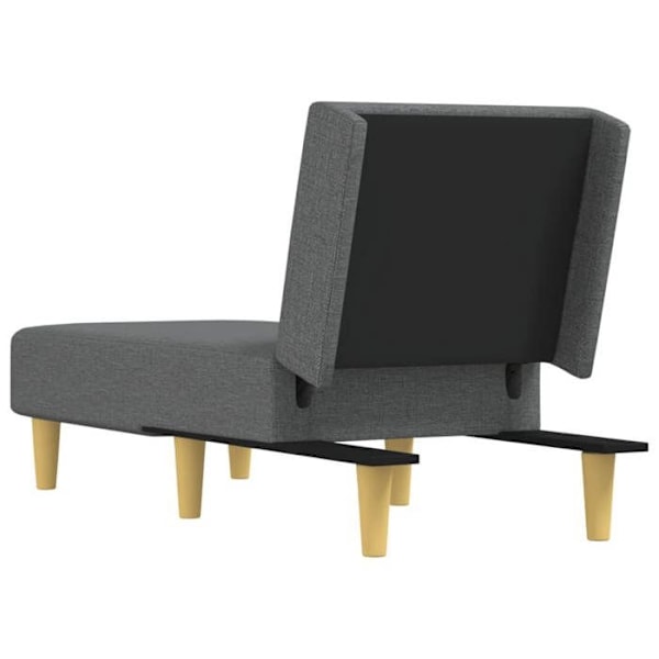 Meridienne chaise longue til indendørs tre konvertible positioner i mørkegråt stof DEC026182 Grå