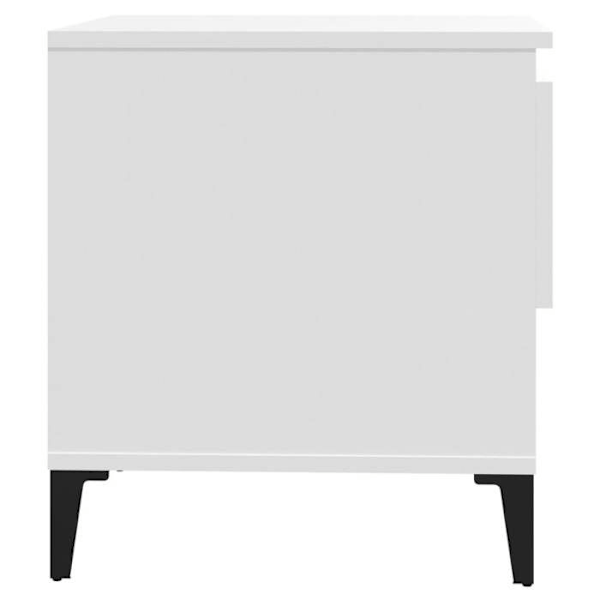 Side table end of sofa nightstand with drawer 50 x 46 x 50 cm engineering wood white DEC032358 Vit