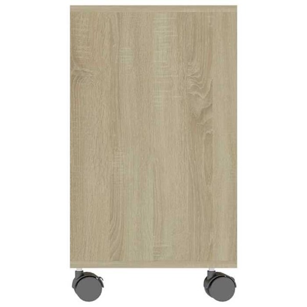 Sidoffmöbel för vardagsrum på hjul 70 x 35 x 55 cm i ingenjörsträ, ekfärg DEC032426 kastanj