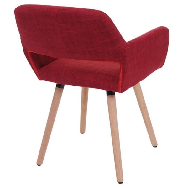 Punainen retro tyyliin design-tuoli ilman pyöriä ruokasalipöydälle, metallijalka.