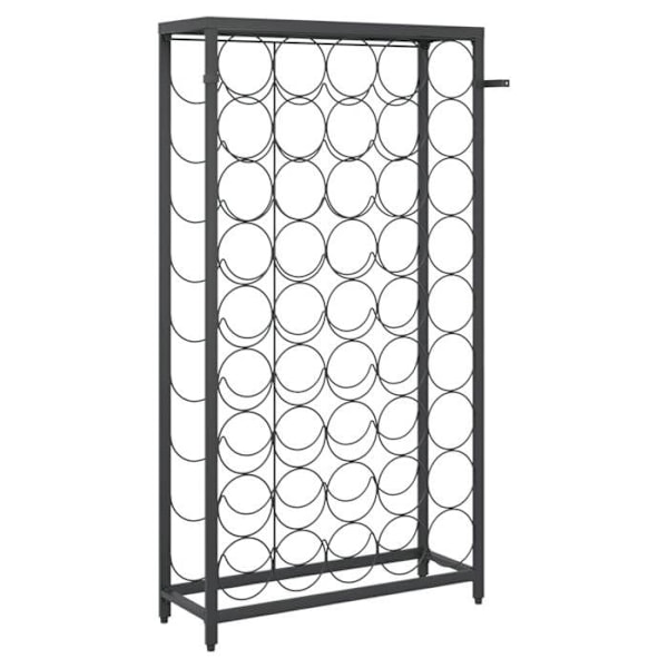 Casier til opbevaring af 45 flasker vin 54 x 18 x 100cm smedejern sort DEC024279 Svart