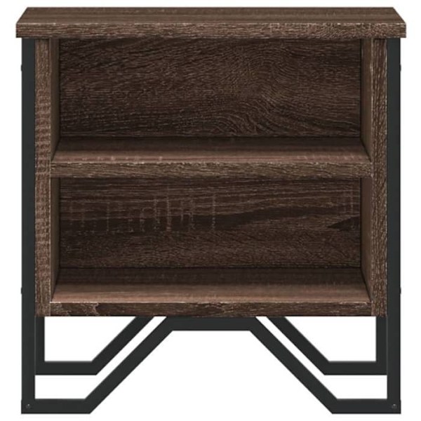 Nattels med hylder 40 x 30 x 40 cm af brune ingeniørmaterialer og metal DEC033698 kastanj