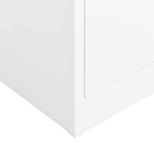 Kontor møbel opbevaringsskab med 2 døre og 4 hylder 90 x 40 x 180 cm i hvidt stål DEC024487 Vit