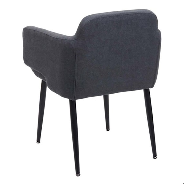 Pälsad matsalsstol med armstöd i anthracite tyg/textil och metall 04_0006341 Metall