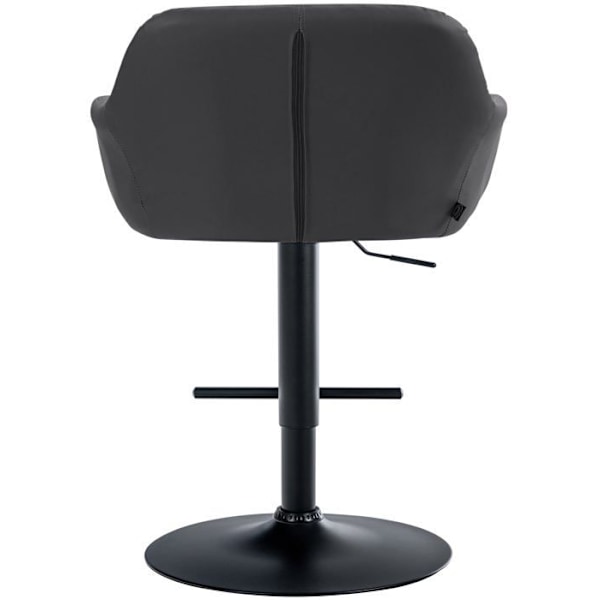 Barstol høj model x1 med 360° drejefunktion i sort PVC med dekorative syninger, metalstel i sort 10_0005259 Metall